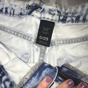 High rise faded shorts